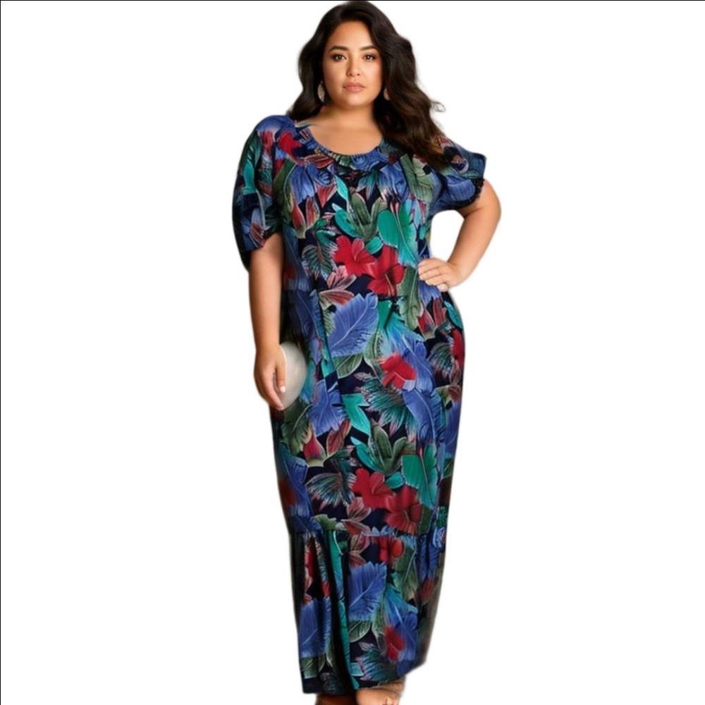Vintage HILO HATTIE Tropical Multicolor Women's Dress 2X PLUS Beach, Resort, NWT